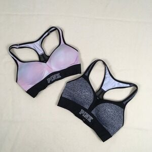 Pink Victoria Secret Ultimate Push Up Sports Bra Set of 2 Size XS Racerback